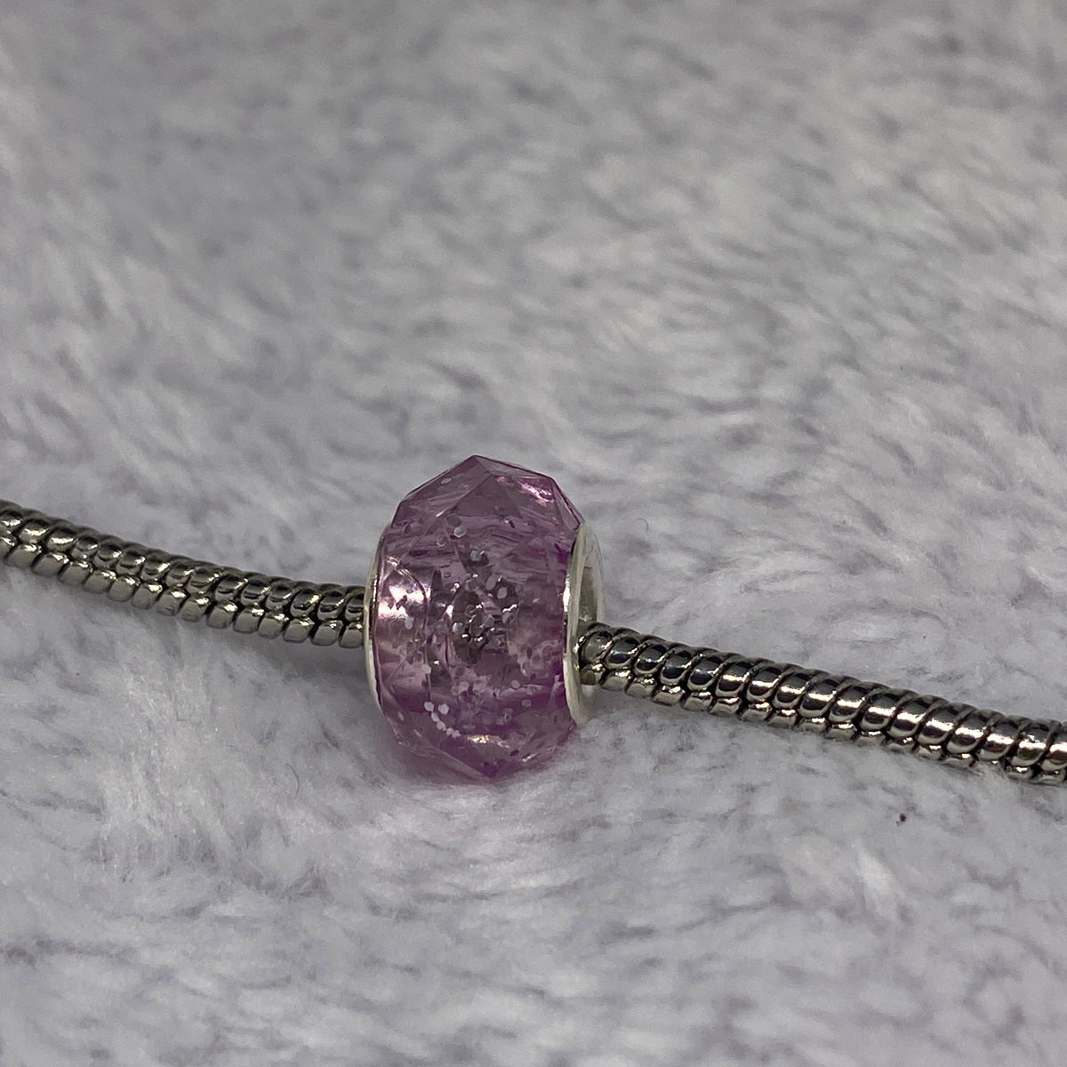 Purple Glitter Crystal Charm