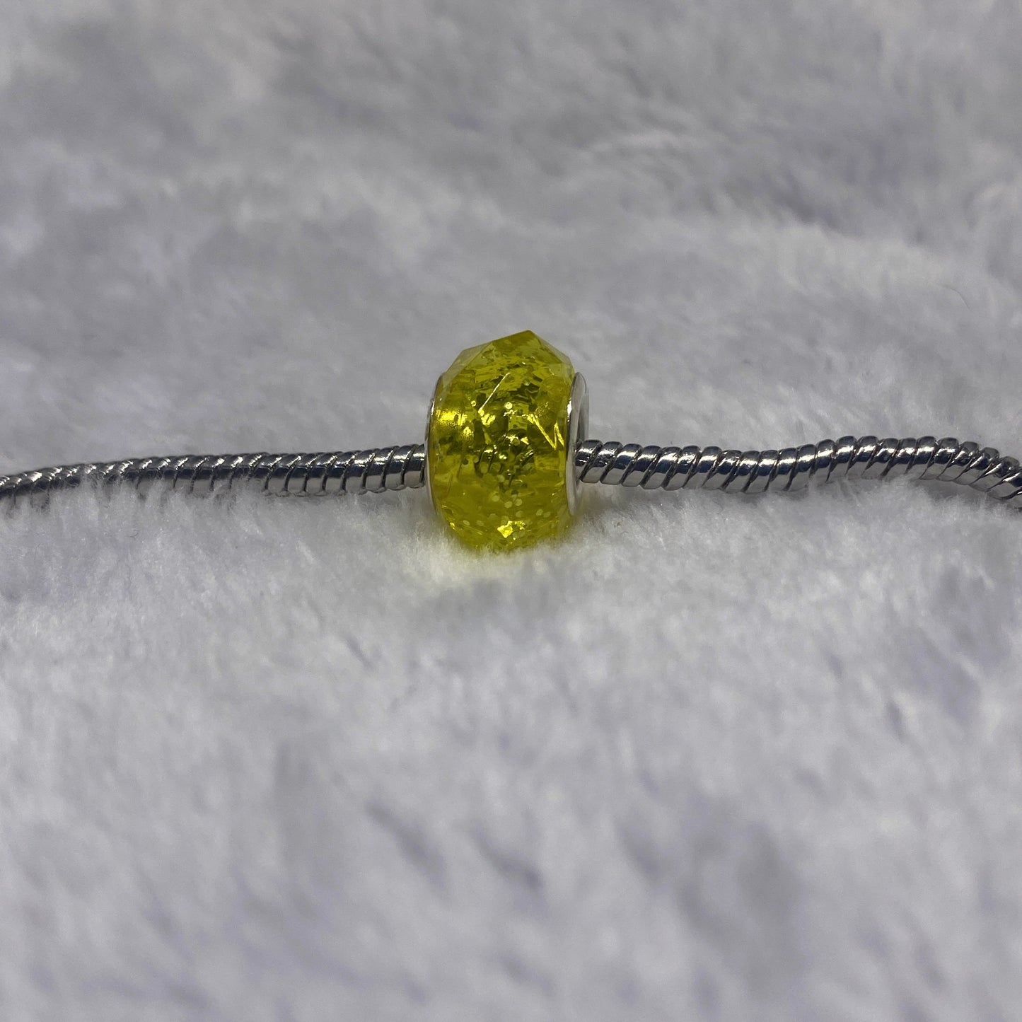 Yellow Diamond Glitter Charm