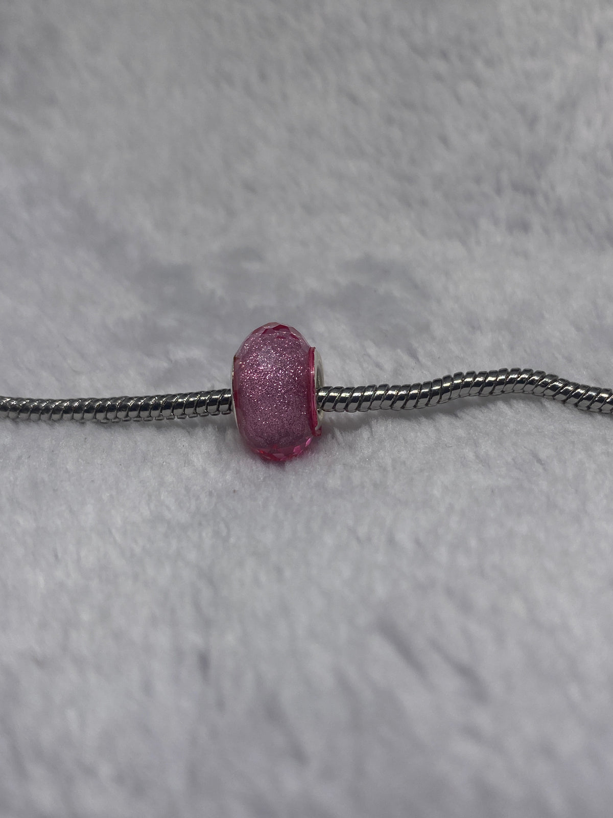 Pink Glitter Ball Charm