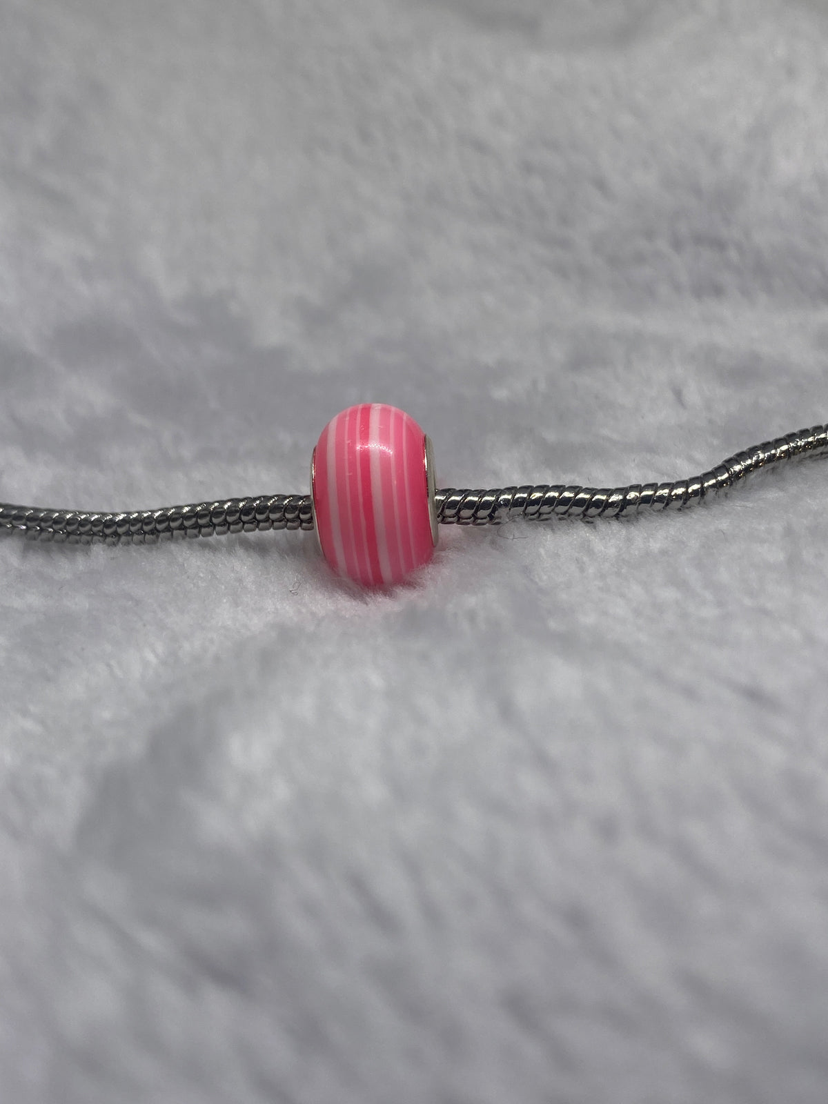 Pink Stripes Ball Charm
